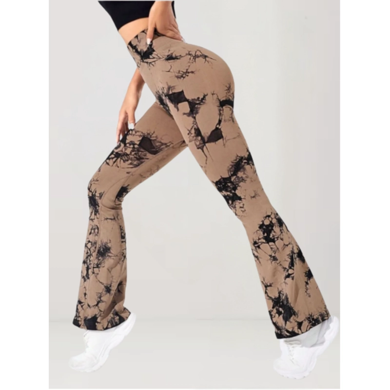 CALZA DELGADA YOGA FLARE MUJER TIE DYE TIRO ALTO LEVANTA COLA 9008 - 1