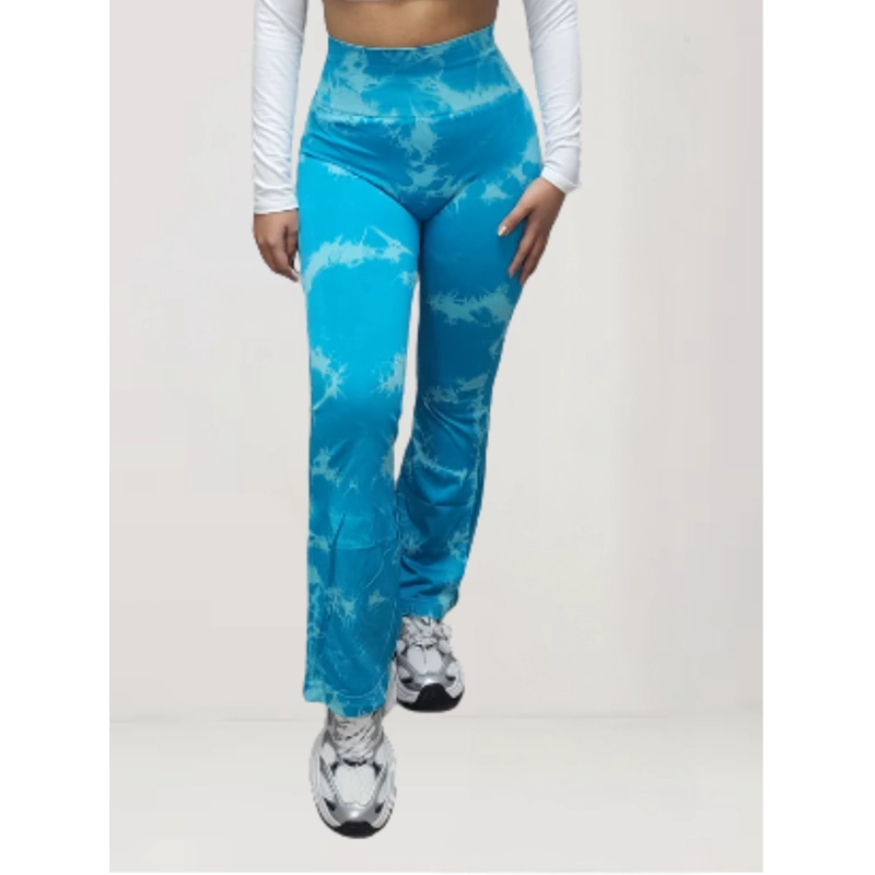 CALZA DELGADA YOGA FLARE MUJER TIE DYE TIRO ALTO LEVANTA COLA 9008 - 2