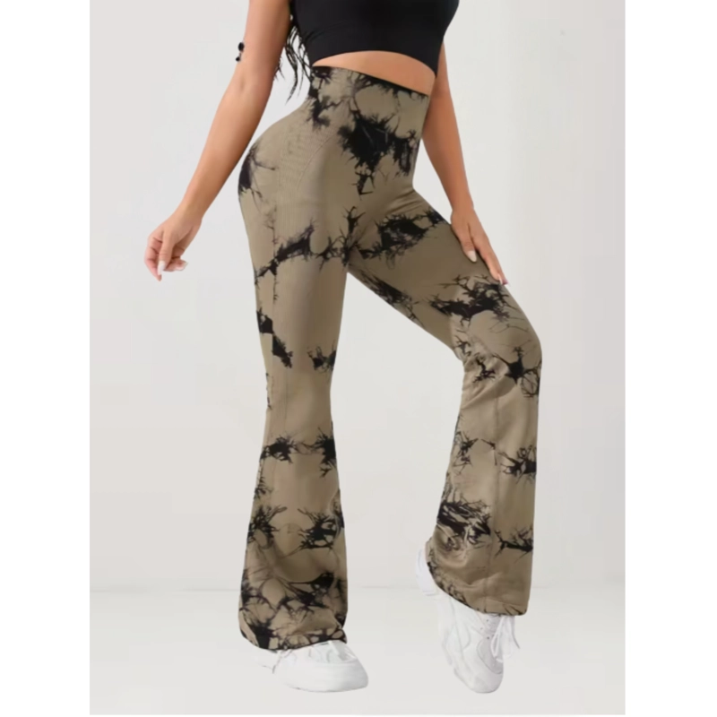 CALZA DELGADA YOGA FLARE MUJER TIE DYE TIRO ALTO LEVANTA COLA 9008 - 2