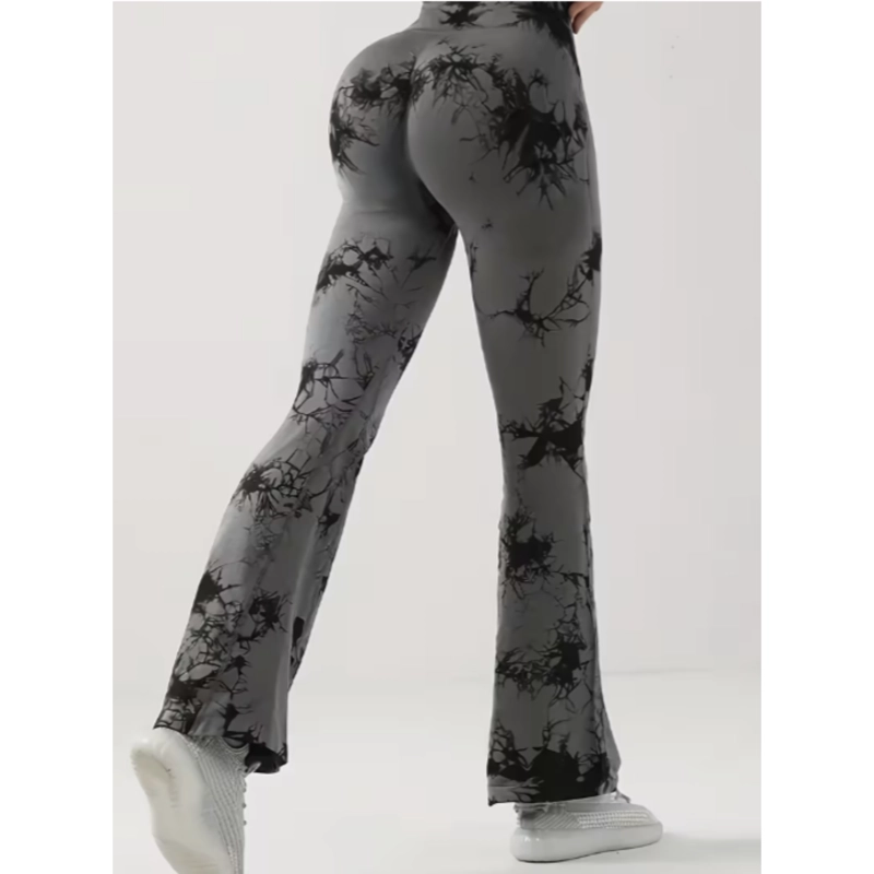 CALZA DELGADA YOGA FLARE MUJER TIE DYE TIRO ALTO LEVANTA COLA 9008 - 3