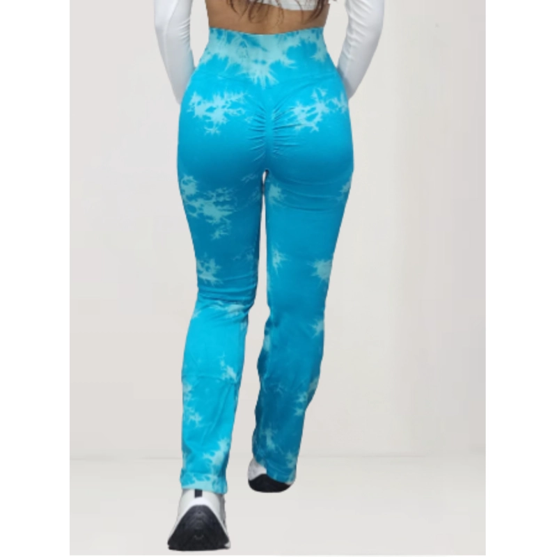 CALZA DELGADA YOGA FLARE MUJER TIE DYE TIRO ALTO LEVANTA COLA 9008 - 3