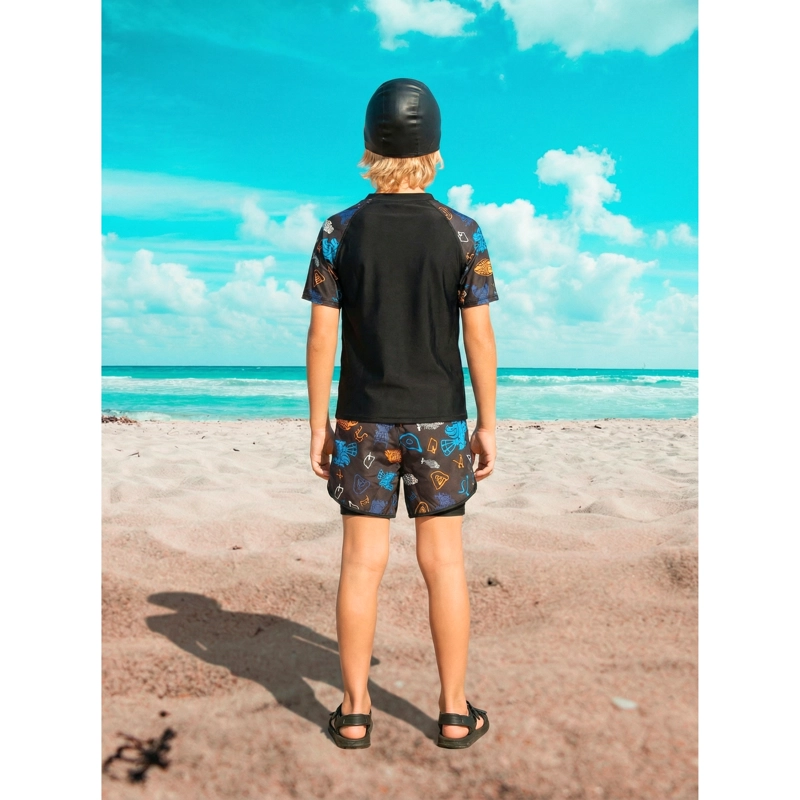 CONJUNTO DE BAÑO HOMBRE JUVENIL SHORT POLERA Y GORRO SECADO RAPIDO 8002 - 3