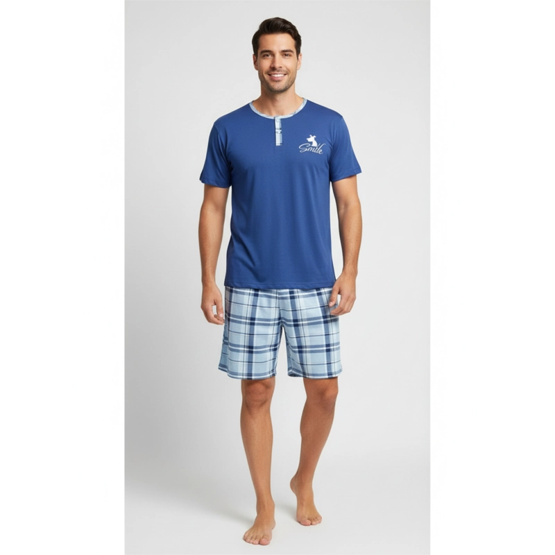 PIJAMA HOMBRE VERANO SHORT Y POLERA COLORES 4023 - 1