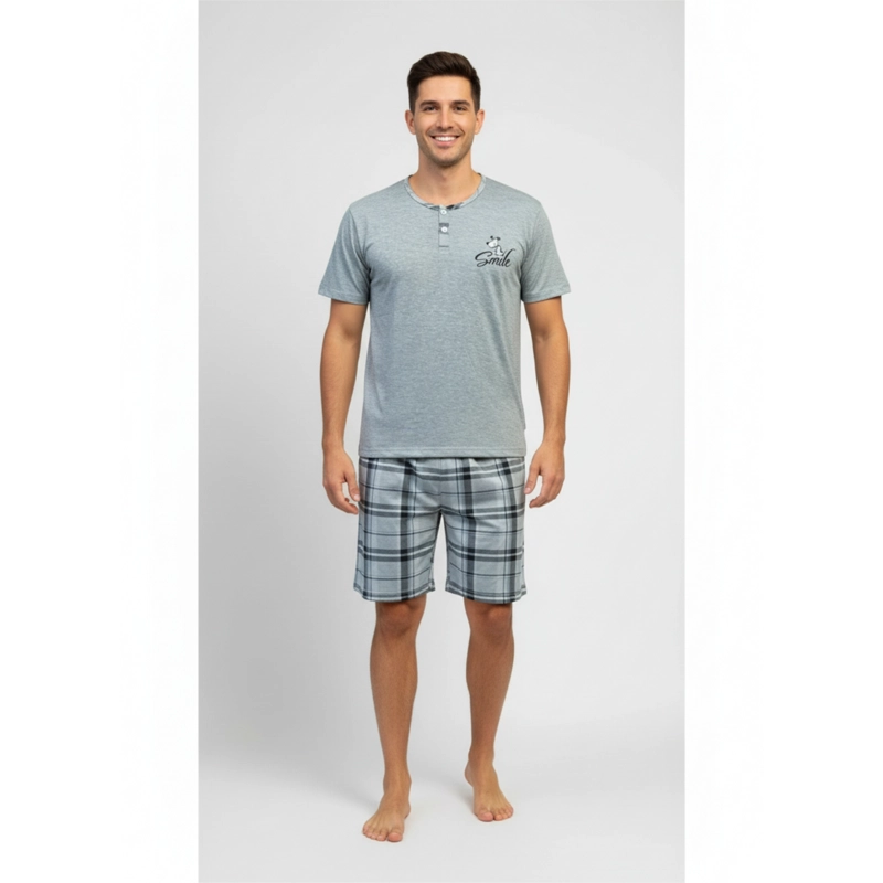 PIJAMA HOMBRE VERANO SHORT Y POLERA COLORES 4023 - 2