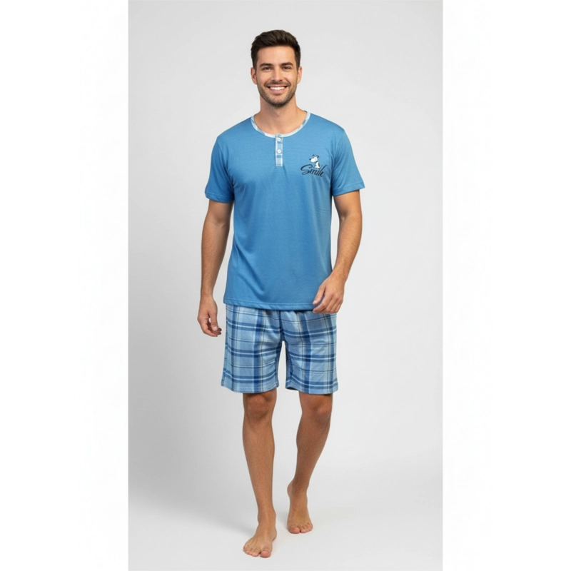 PIJAMA HOMBRE VERANO SHORT Y POLERA COLORES 4023 - 2