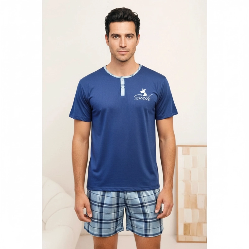 PIJAMA HOMBRE VERANO SHORT Y POLERA COLORES 4023 - 2