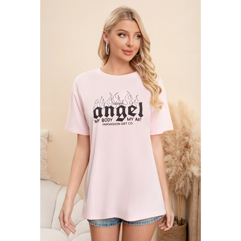 POLERA MUJER ALGODON MANGA CORTA OVERSIZE ANGEL 061 - 3