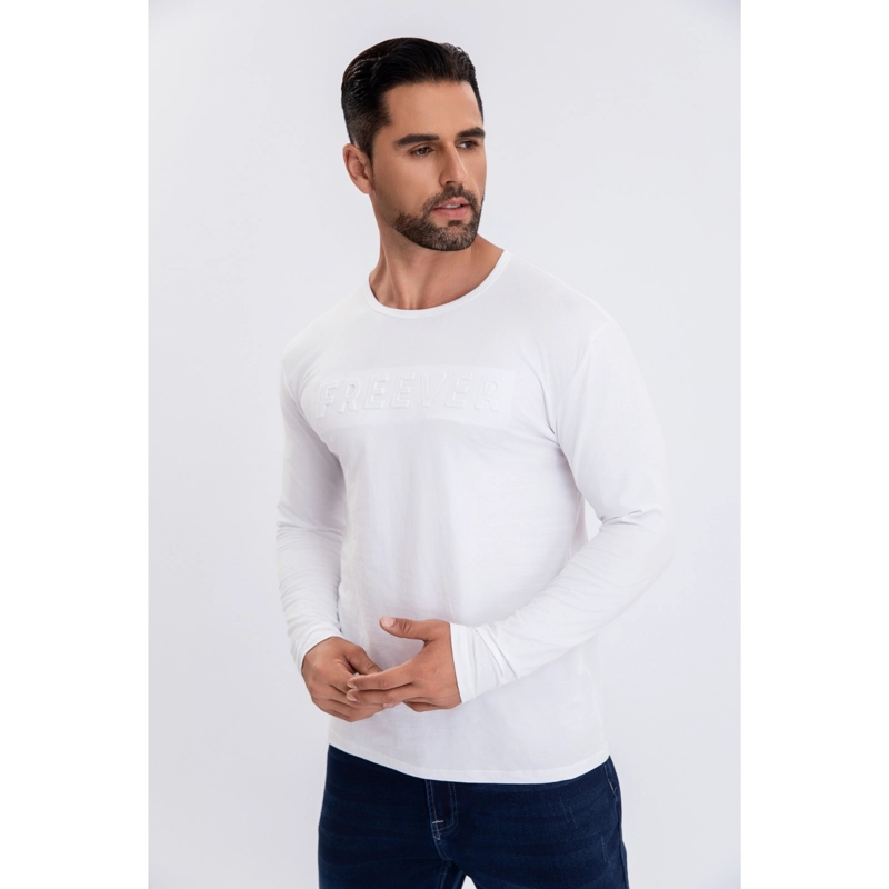 POLERA HOMBRE MANGA LARGA ALGODON COLORES DISEÑO CASUAL 6271 - 1