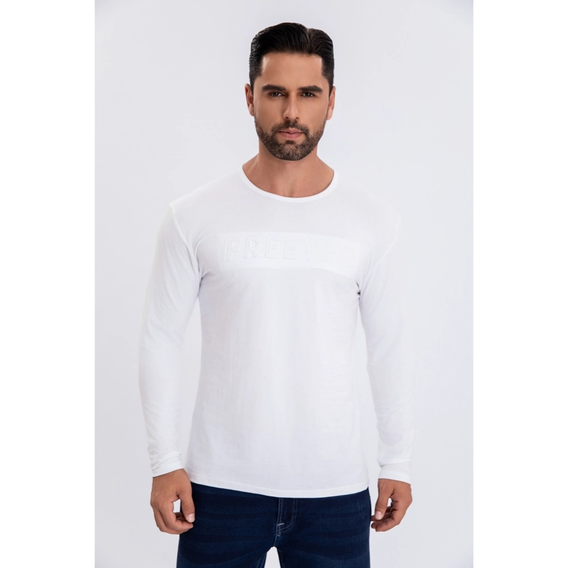 POLERA HOMBRE MANGA LARGA ALGODON COLORES DISEÑO CASUAL 6271 - 2
