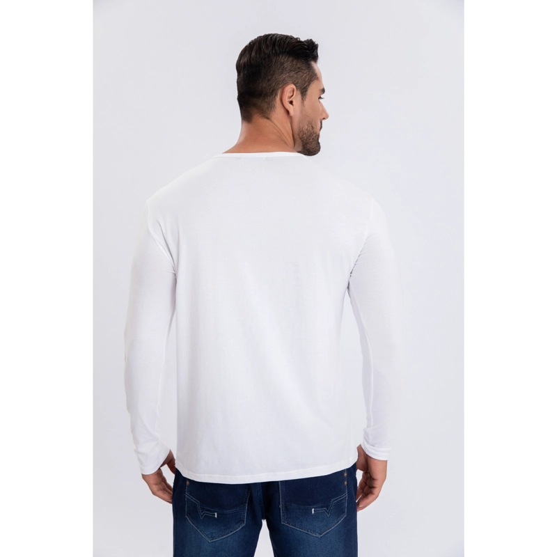 POLERA HOMBRE MANGA LARGA ALGODON COLORES DISEÑO CASUAL 6271 - 3