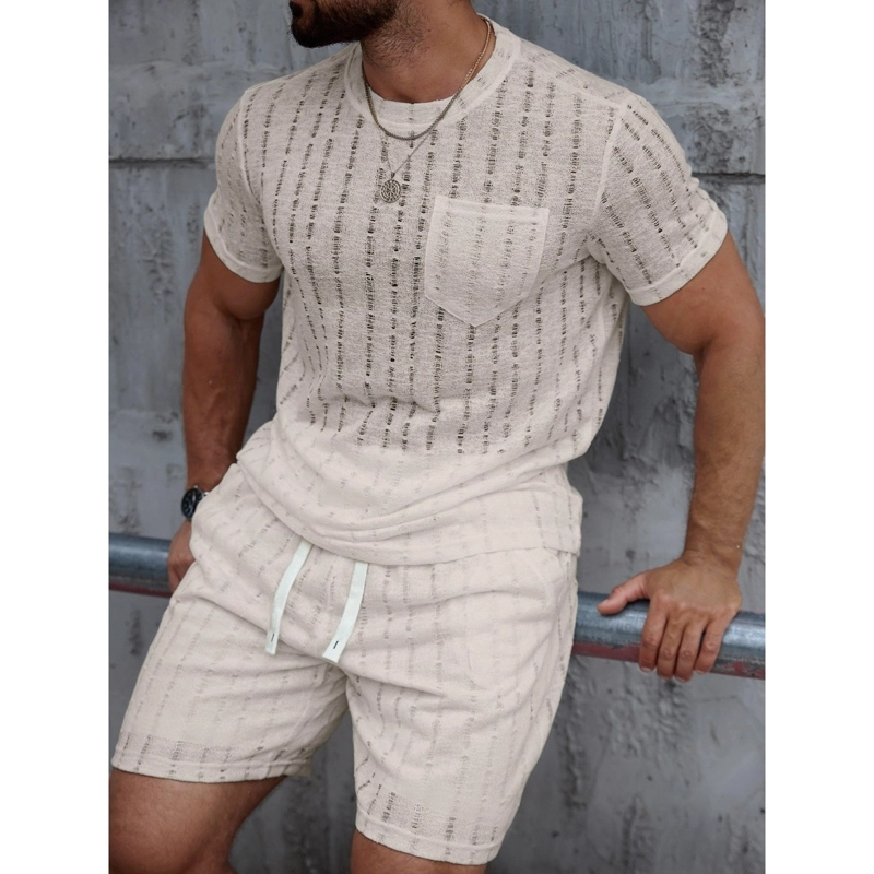 POLERA HOMBRE MANGA CORTA TEJIDA ESTILO CASUAL VERANO BOLSILLO 0261 - 1