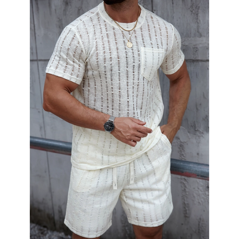 POLERA HOMBRE MANGA CORTA TEJIDA ESTILO CASUAL VERANO BOLSILLO 0261 - 2