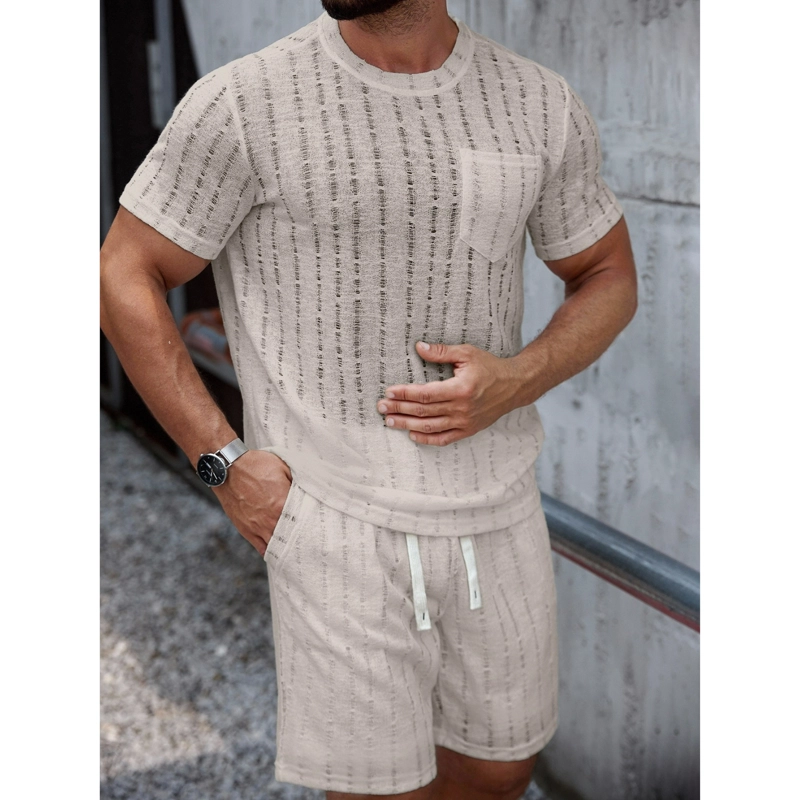 POLERA HOMBRE MANGA CORTA TEJIDA ESTILO CASUAL VERANO BOLSILLO 0261 - 2