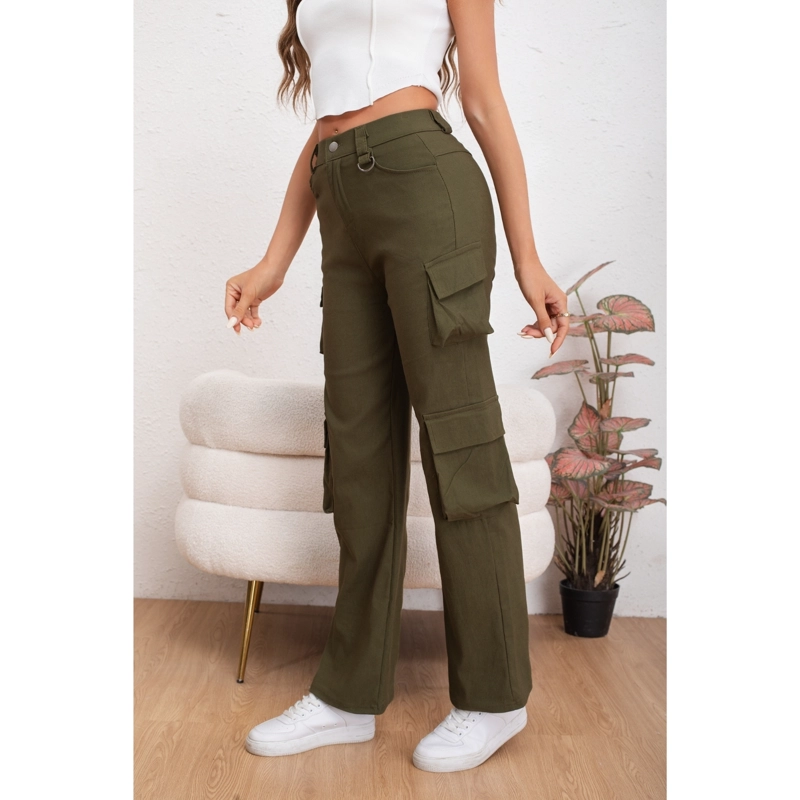 PANTALON MUJER CARGO RECTO ANCHO FULL ELASTICADO PRIMAVERA VERANO 2009 - 2
