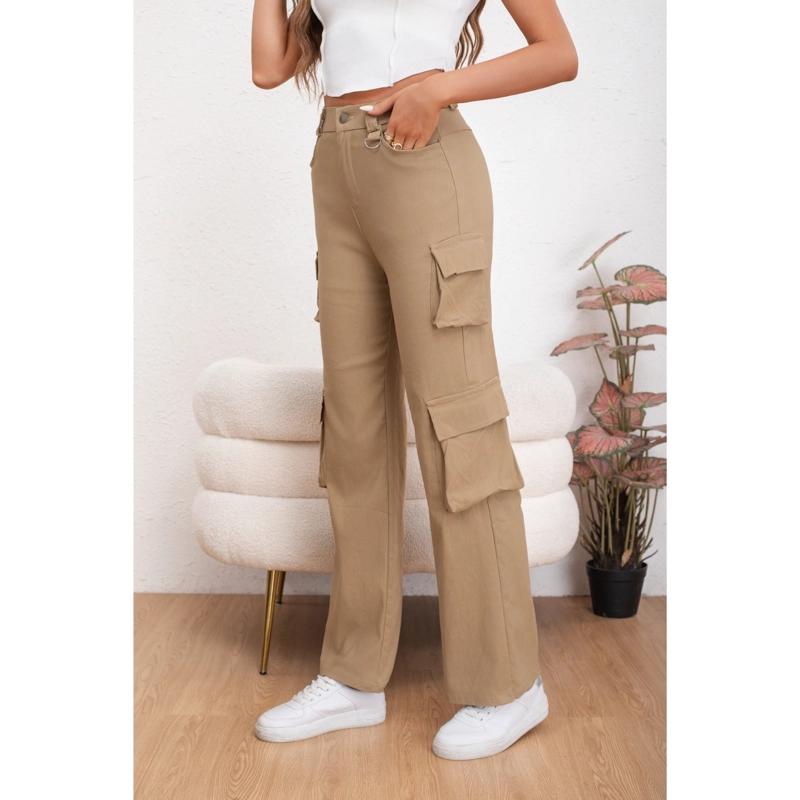 PANTALON MUJER CARGO RECTO ANCHO FULL ELASTICADO PRIMAVERA VERANO 2009 - 2