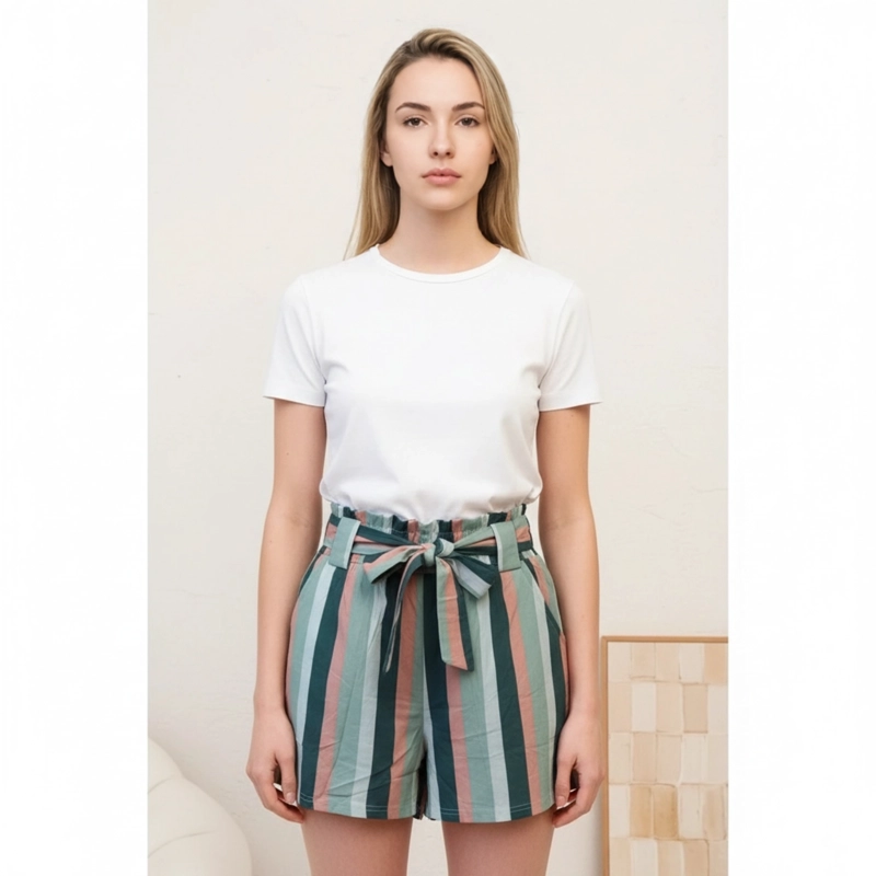 SHORT MUJER PANTALON CORTO LIVIANO ESTAMPADO DISEÑOS TRICOLOR COLORES W3031 - 2