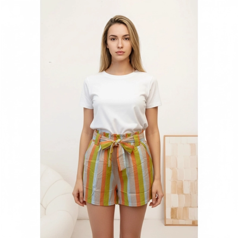 SHORT MUJER PANTALON CORTO LIVIANO ESTAMPADO DISEÑOS TRICOLOR COLORES W3031 - 2