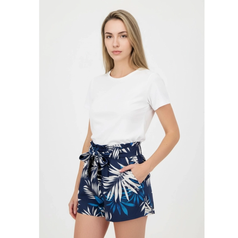 SHORT MUJER PANTALON CORTO LIVIANO ESTAMPADO FLOREADO PRIMAVERA VERANO W3051 - 1