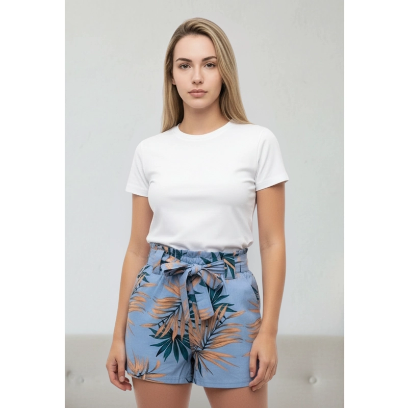 SHORT MUJER PANTALON CORTO LIVIANO ESTAMPADO FLOREADO PRIMAVERA VERANO W3051 - 2