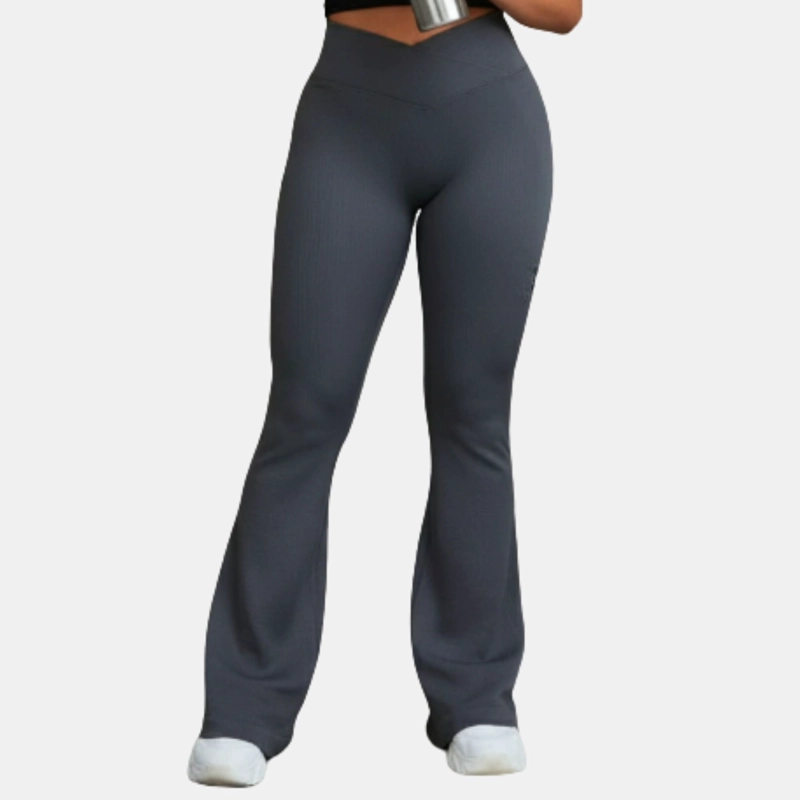 CALZA DELGADA YOGA FLARE MUJER ACANALADA TIRO ALTO 8006 - 1