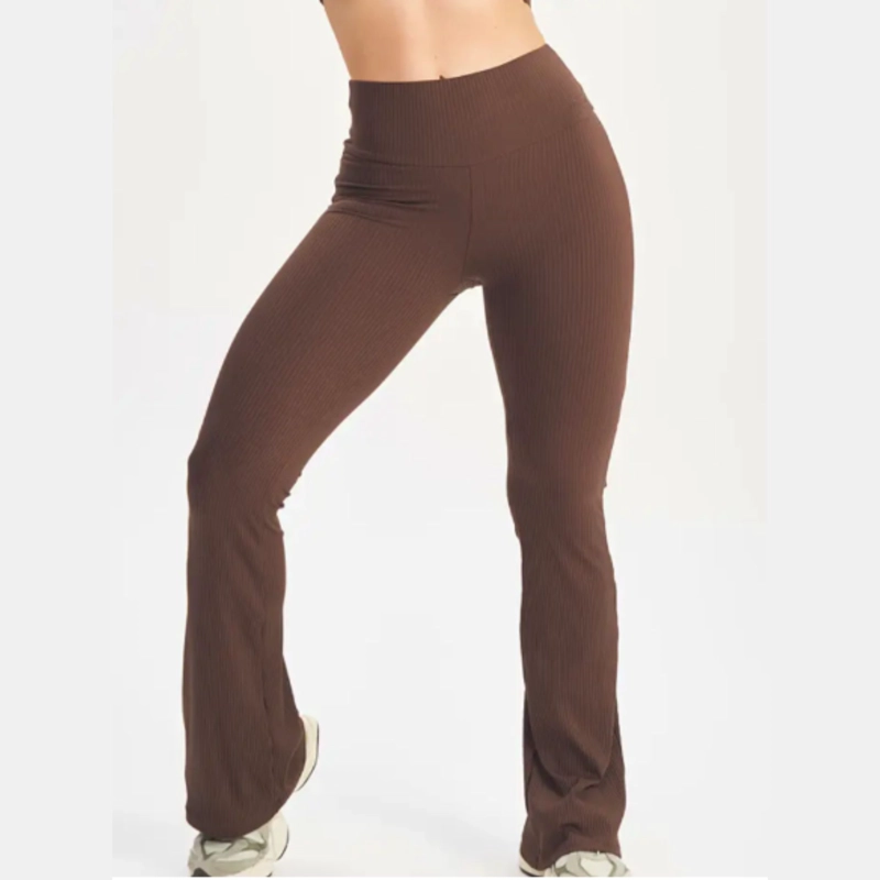 CALZA DELGADA YOGA FLARE MUJER ACANALADA TIRO ALTO 8006 - 1
