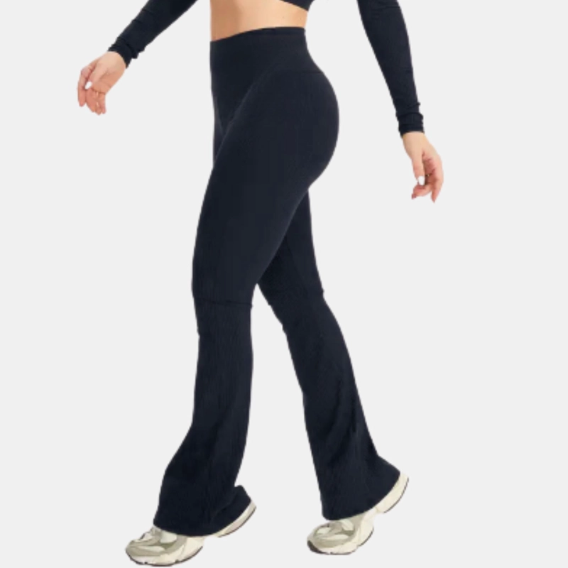 CALZA DELGADA YOGA FLARE MUJER ACANALADA TIRO ALTO 8006 - 1