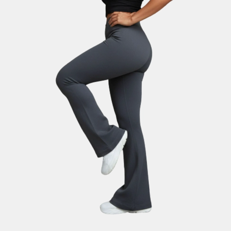 CALZA DELGADA YOGA FLARE MUJER ACANALADA TIRO ALTO 8006 - 2