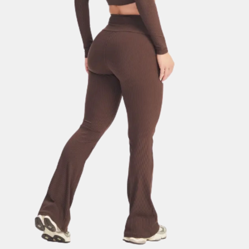 CALZA DELGADA YOGA FLARE MUJER ACANALADA TIRO ALTO 8006 - 2