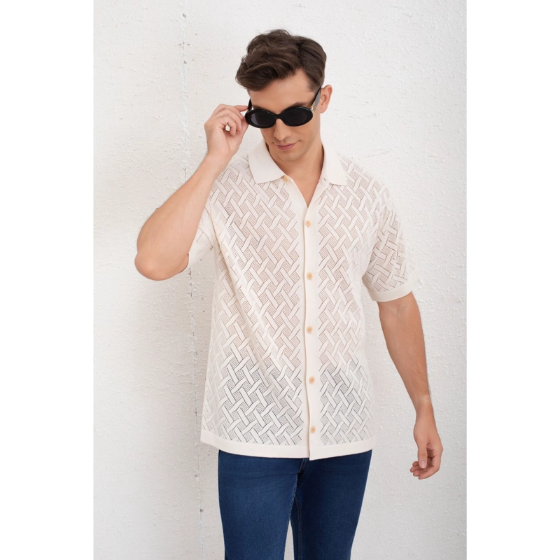 CAMISA HOMBRE HILO ALGODON VERANO CALIDAD PREMIUM DISEÑO 7221 - 1