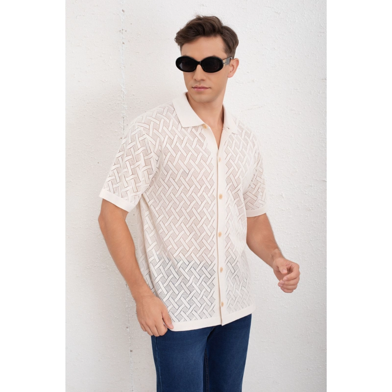 CAMISA HOMBRE HILO ALGODON VERANO CALIDAD PREMIUM DISEÑO 7221 - 3