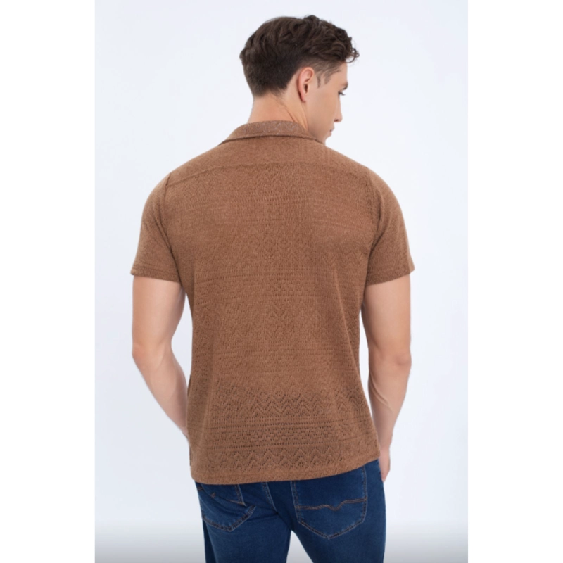 CAMISA HOMBRE TEXTURIZADA HILO FIT VERANO CALIDAD BOTONES 0169 - 2