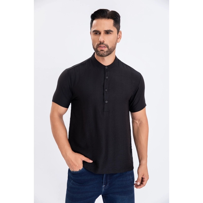 CAMISA POLERA VERANO MANGA CORTA HOMBRE CUELLO MAO FASHION 152 - 1