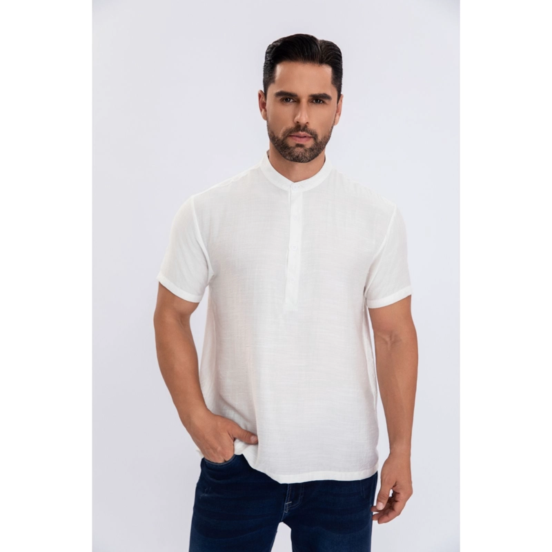 CAMISA POLERA VERANO MANGA CORTA HOMBRE CUELLO MAO FASHION 152 - 1