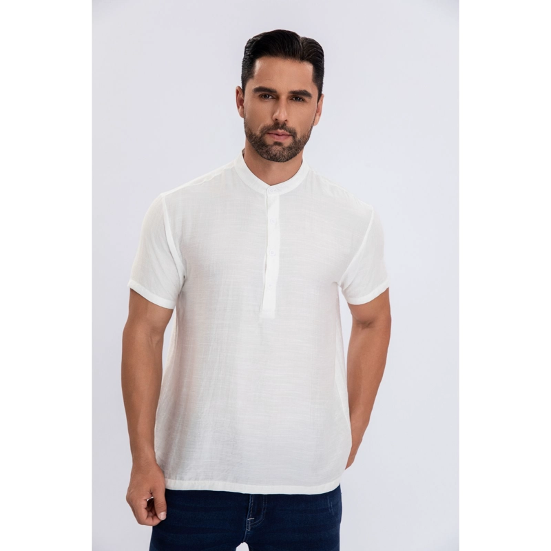 CAMISA POLERA VERANO MANGA CORTA HOMBRE CUELLO MAO FASHION 152 - 2