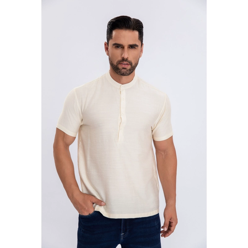 CAMISA HOMBRE TEJIDA HILO TEXTURIZADA FIT VERANO FASHION CALIDAD 0174 - 1