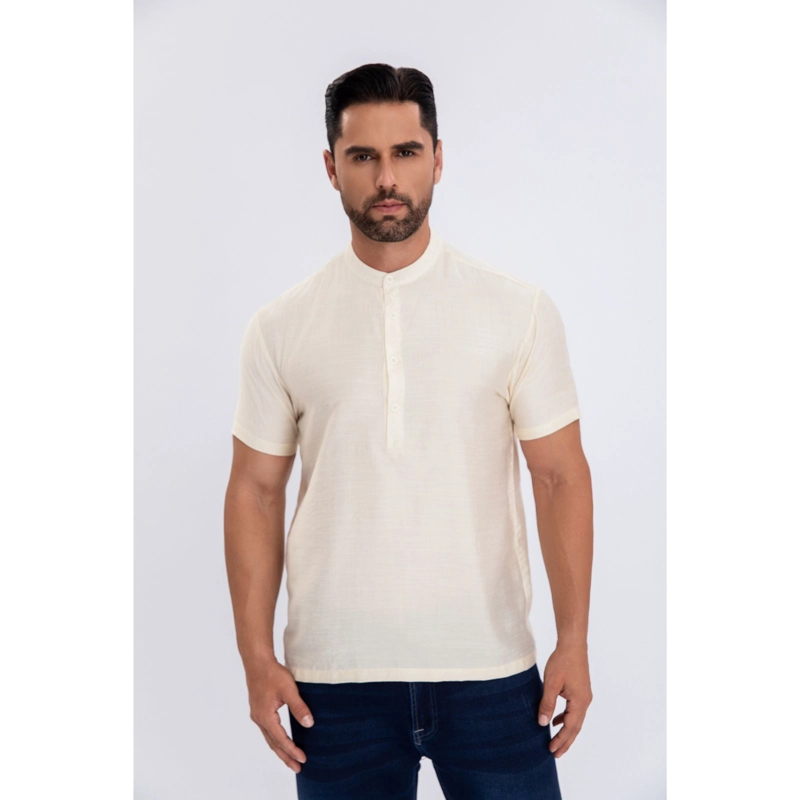CAMISA HOMBRE TEJIDA HILO TEXTURIZADA FIT VERANO FASHION CALIDAD 0174 - 2