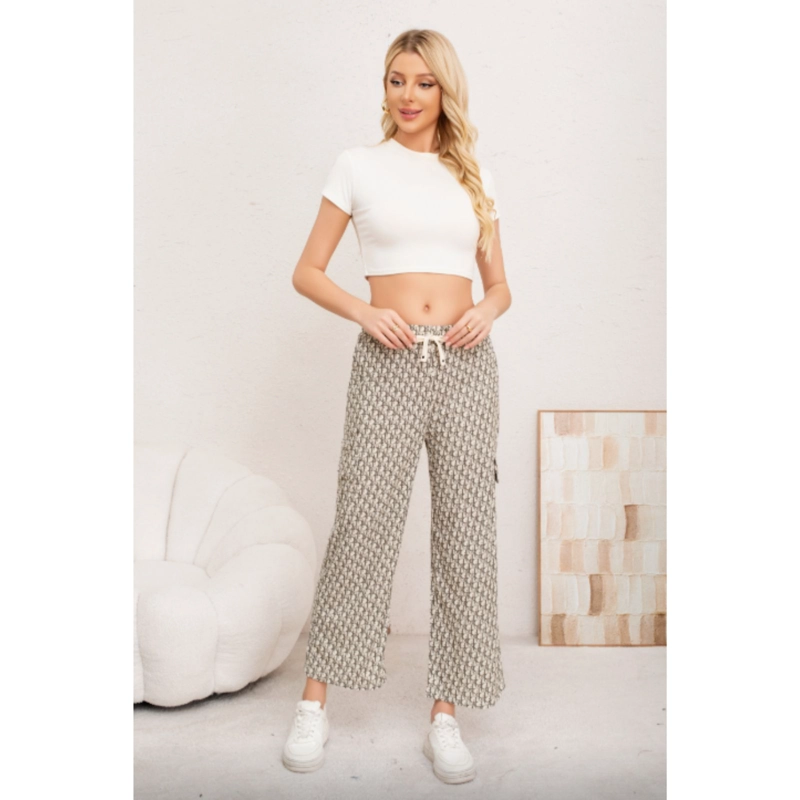 PANTALON RECTO MUJER CARGO LIVIANO CALIDAD DISEÑO CON LETRAS 3007 - 1
