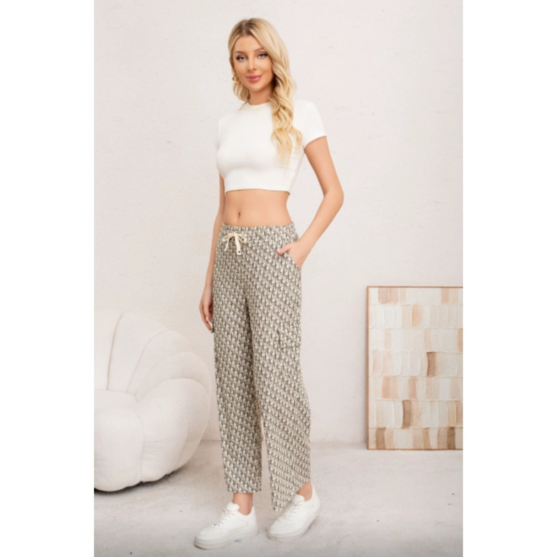 PANTALON RECTO MUJER CARGO LIVIANO CALIDAD DISEÑO CON LETRAS 3007 - 2