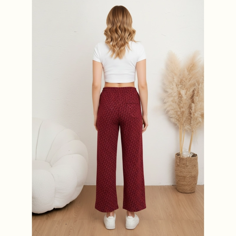 PANTALON PALAZZO MUJER CARGO ESTAMPADO TIRO ALTO PIERNA ANCHA BOLSILLOS 3007 - 4