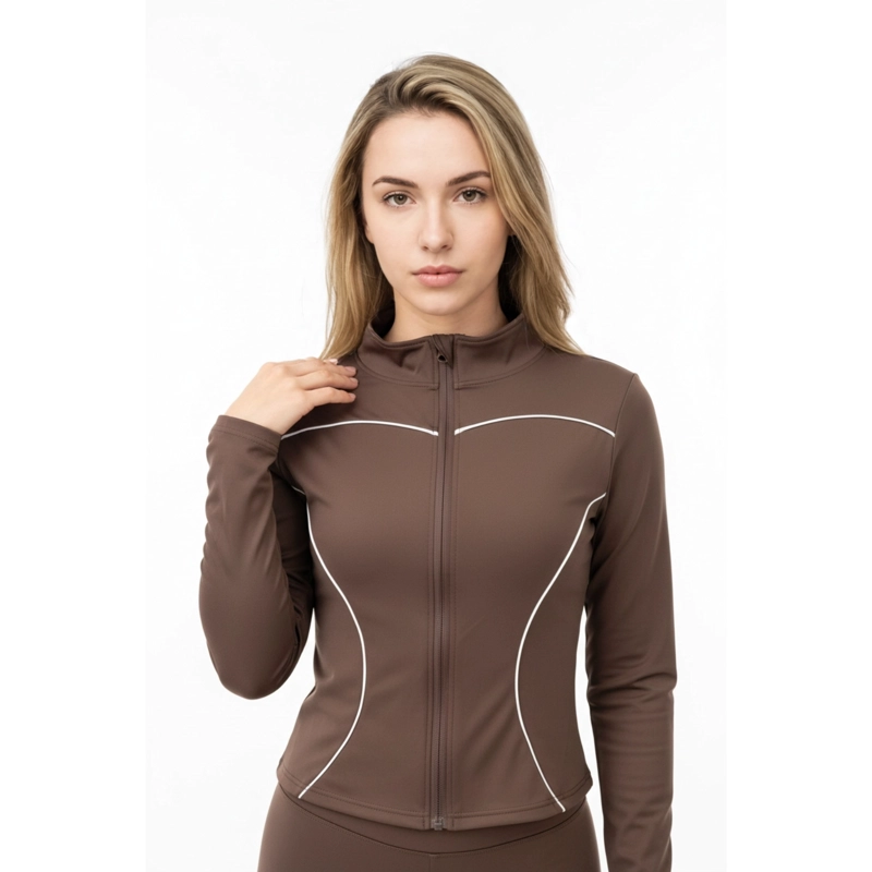 POLERON DEPORTIVO MUJER AJUSTADO ELASTICADO CIERRE LINEAS 9017 - 2