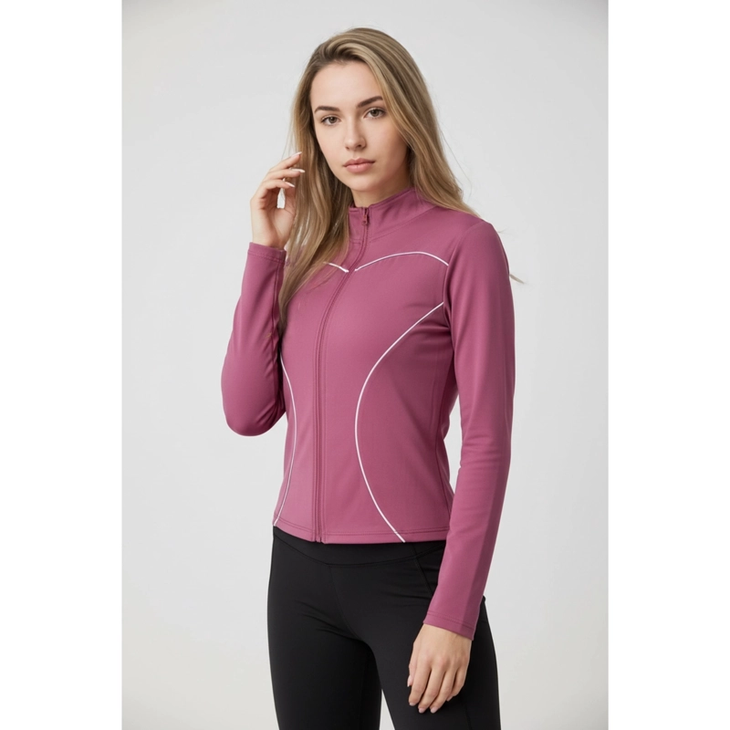 POLERON DEPORTIVO MUJER AJUSTADO ELASTICADO CIERRE LINEAS 9017 - 2