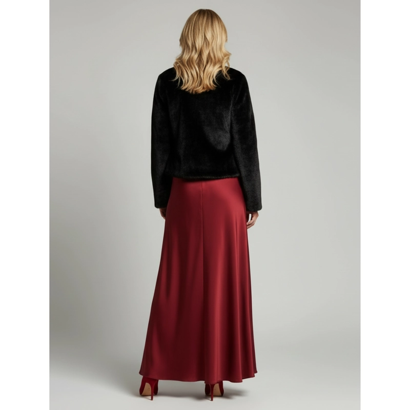 CHAQUETA CORTA MUJER TIPO PELUCHE CON PERLAS ELEGANTE FIESTA 6064 - 3