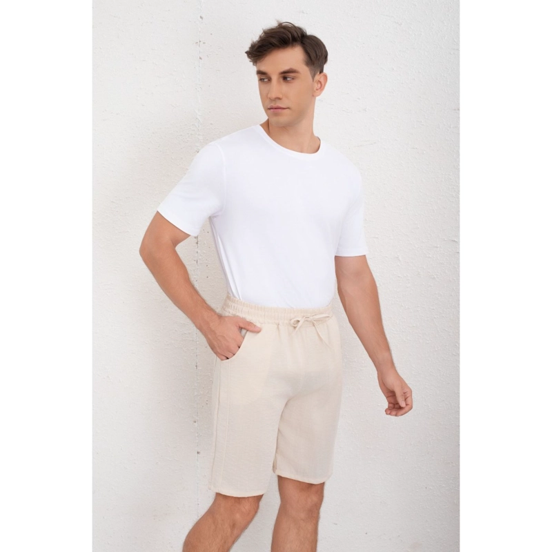SHORT HOMBRE BERMUDA CALCE HOLGADO TIPO LINO PANTALON CORTO 7144 - 1