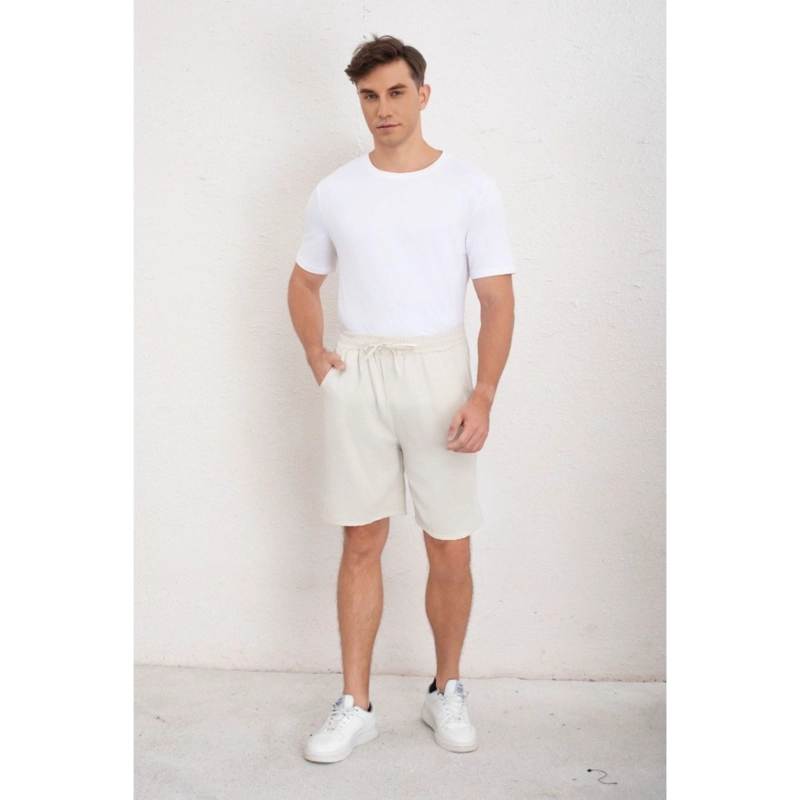 SHORT HOMBRE BERMUDA CALCE HOLGADO TIPO LINO PANTALON CORTO 7144 - 1