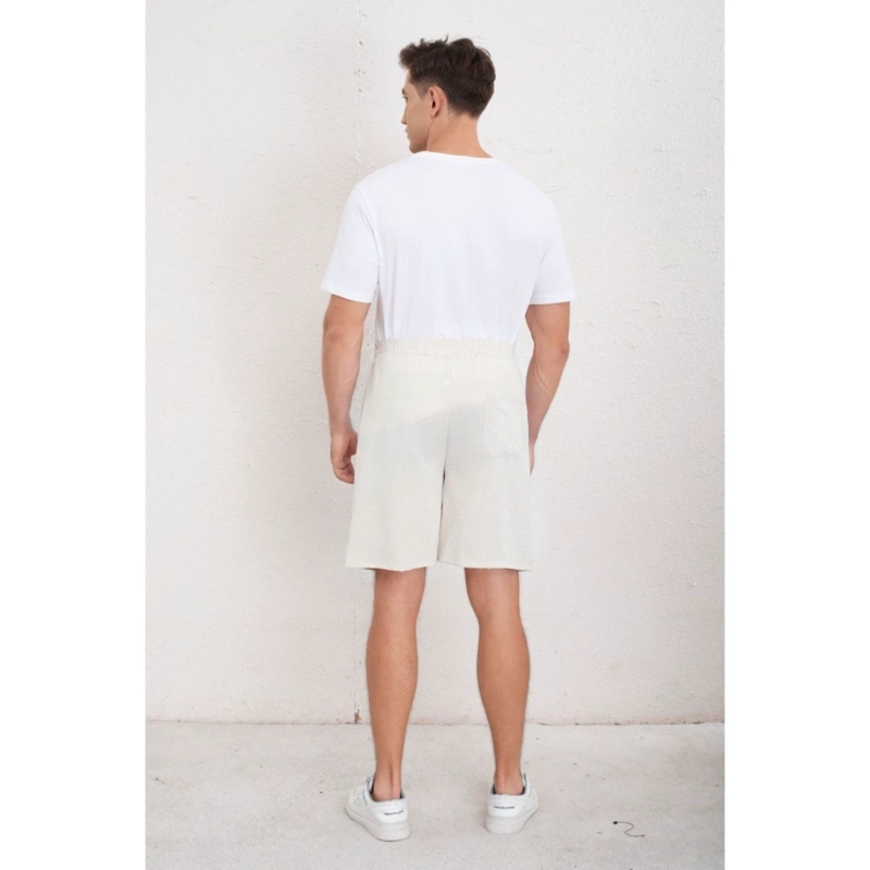 SHORT HOMBRE BERMUDA CALCE HOLGADO TIPO LINO PANTALON CORTO 7144 - 2