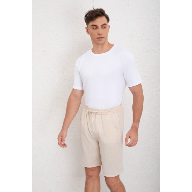 SHORT HOMBRE BERMUDA CALCE HOLGADO TIPO LINO PANTALON CORTO 7144 - 2