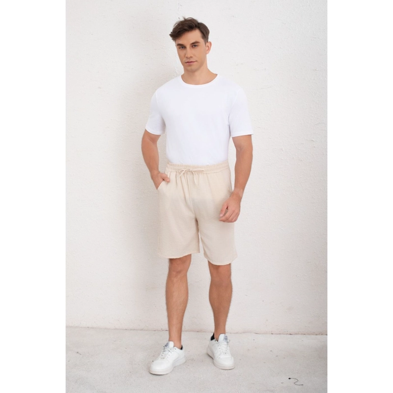 SHORT HOMBRE BERMUDA CALCE HOLGADO TIPO LINO PANTALON CORTO 7144 - 3