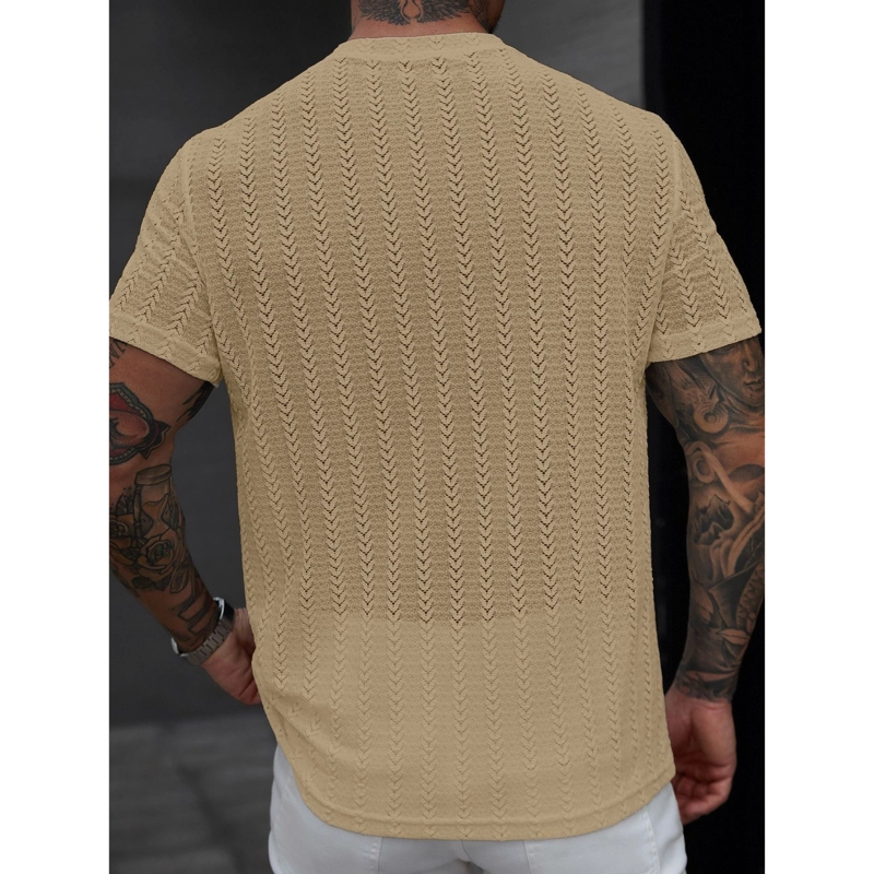 POLERA HOMBRE MANGA CORTA HILO TEJIDA ESTILO CASUAL 0282 - 4