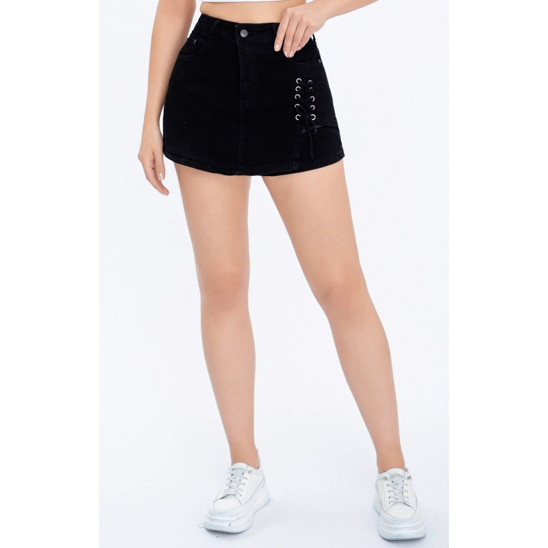 SHORT TIPO MINI FALDA JUVENIL JEANS PREMIUM ELASTICADA 3019 - 2