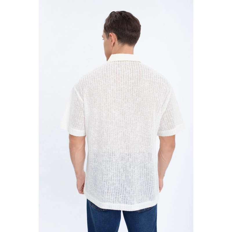 POLERA HOMBRE MANGA CORTA TEJIDA ESTILO CASUAL CON CUELLO 0177 - 4